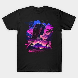 Synthwave retro futuristic abstract design T-Shirt